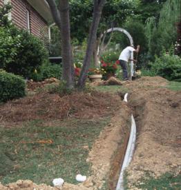 installing sprinkler lines